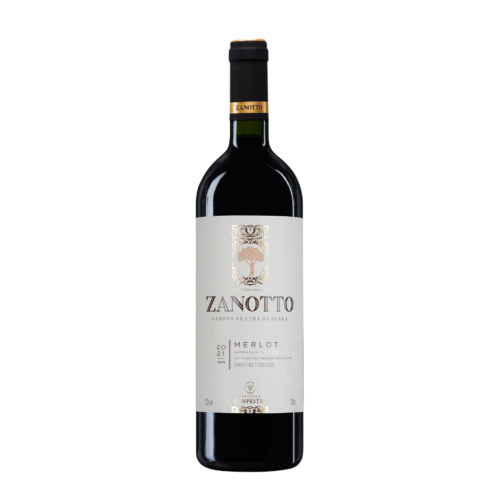 Vinho Fino Tinto Seco Merlot Zanotto - 750 ml