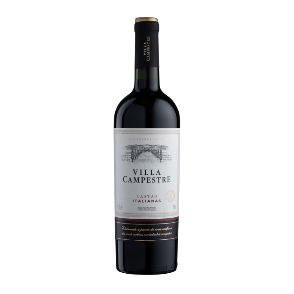 Vinho Fino Tinto Seco Castas Italianas Villa Campestre 750 ml