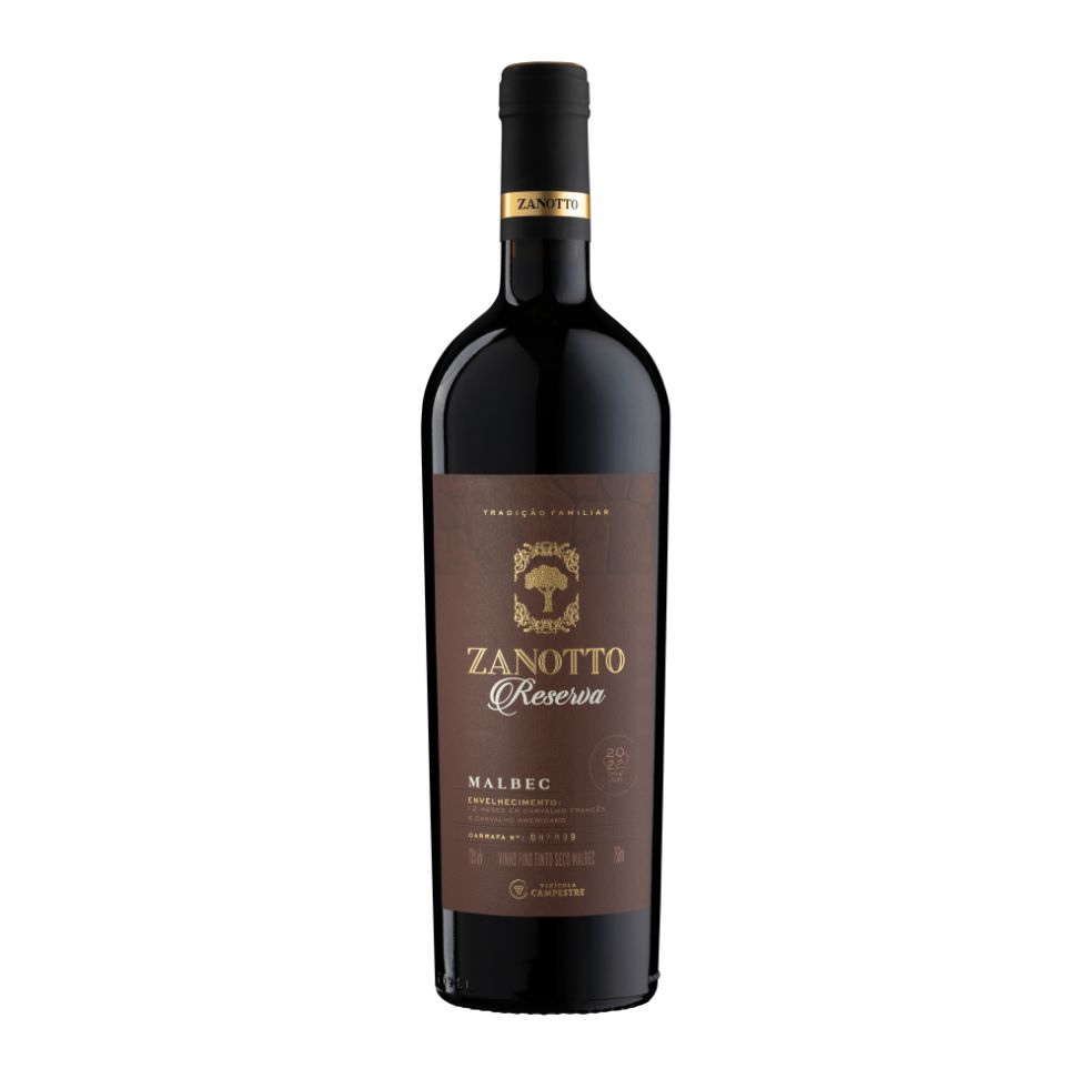 Vinho Fino Tinto Seco Malbec Zanotto Reserva - 750 ml